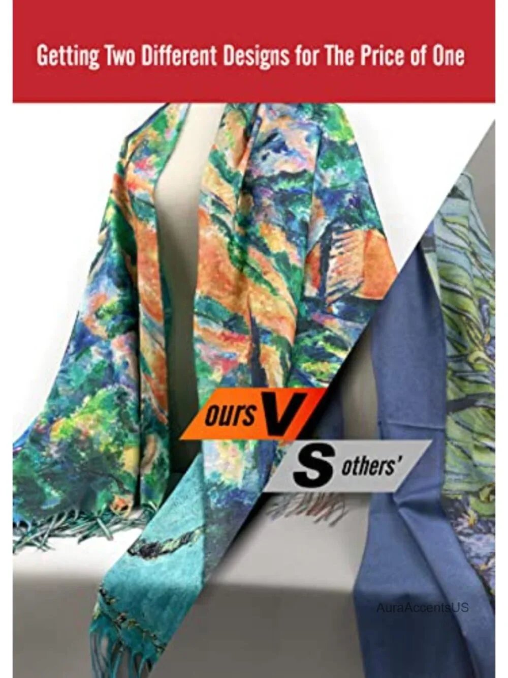 Reversible Large Shawl Wrap Blanket Double Sided Art Print Warm Pashmina